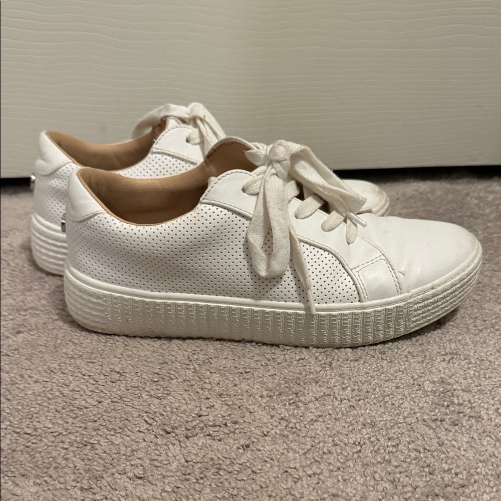 Steve Madden White Perforated Sneakers